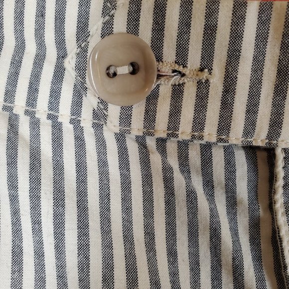 Cartonnier for Anthropology sz 12 Gray and White Stipe Embroidered Ankle Pants - Picture 6 of 12